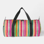 Rood en Groen Levendige Streep Plunjezak (Achterkant)