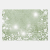 Rood en groen met witte Poinsettia en bloemen  Inpakpapier Vel (Voorkant 2)