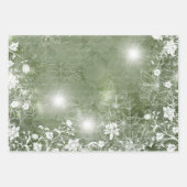 Rood en groen met witte Poinsettia en bloemen  Inpakpapier Vel (Voorkant 3)