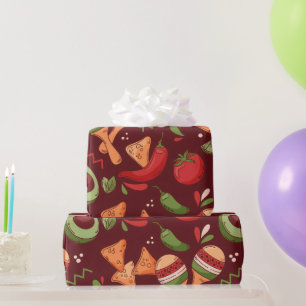 Rood en Groen Mexicaans Eten Cadeaupapier