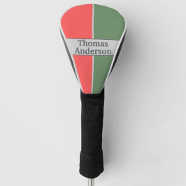 Rood en groen minimalistisch design golfheadcover