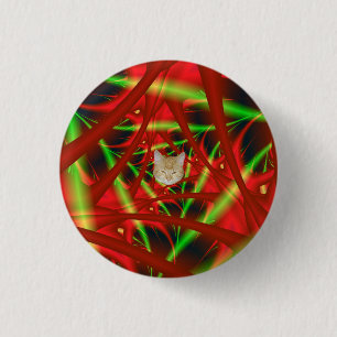 Rood en groen neuraal netwerk ronde button 3,2 cm