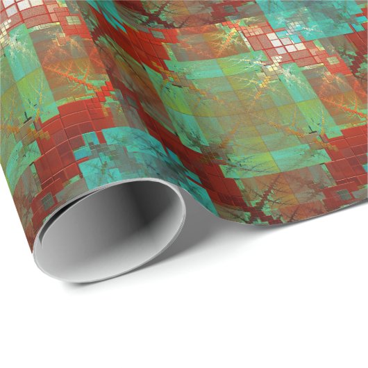 Rood en groen omhuld papier voor het ompakken van (Rol Hoek)