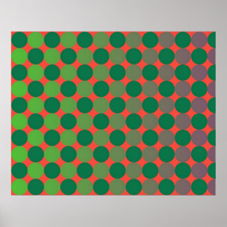 Rood en groen op kunstgradiënt poster