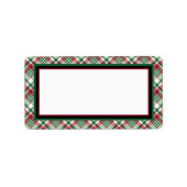 Rood en groen opgemaakt blanco feestdag, afdruk ad etiket (Voorkant)