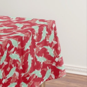 Rood en groen patroon - Koi Fish Tafelkleed