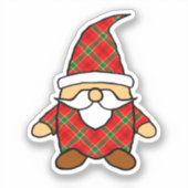 Rood en groen patroonkoepel sticker (Voorkant)