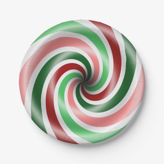 Rood en groen Peppermint Bord 7-inch (Voorkant)