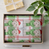 Rood en Groen Plaid Champagne Cockapoo Kerstmis Tissuepapier (Geschenk)
