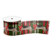 Rood en Groen Plaid Duitse Herder Kerstmis Lint (Spoel)