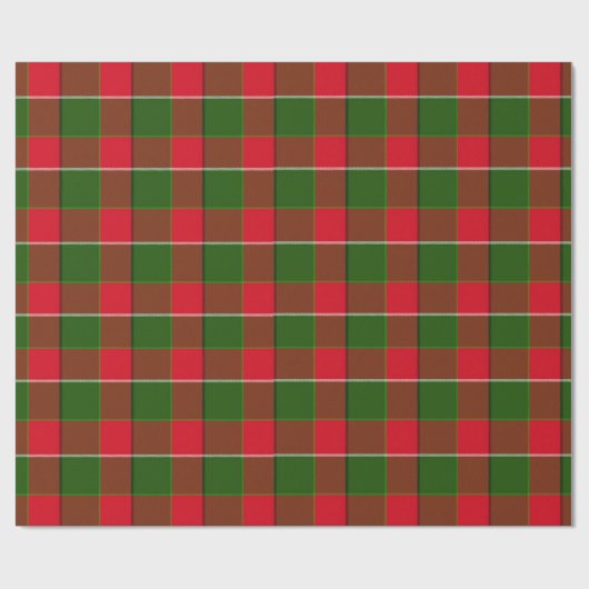 Rood en Groen Plaid Kerstmisachtergrond Cadeaupapier (Vlak)
