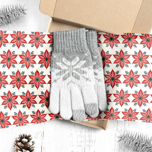 Rood en groen Poinsettia patroon Kerstmis Tissuepapier