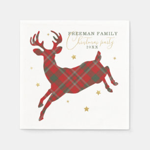 Rood en Groen Rendier Kerstfeest Servetten