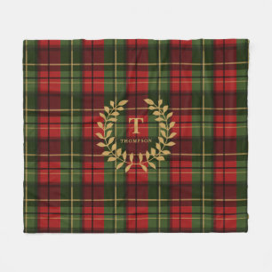 Rood en groen ruitpatroon met op maat gemaakte mon fleece deken