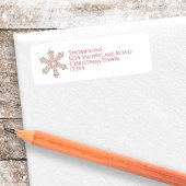 Rood en Groen Sneeuwvlok Kerst Retouradres Etiket