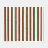 Rood en Groen Streep Kerstmis Fleece Deken (Voorkant (Horizontaal))