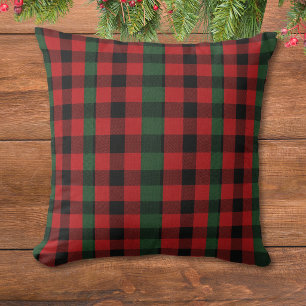 Rood en groen tartan kussen