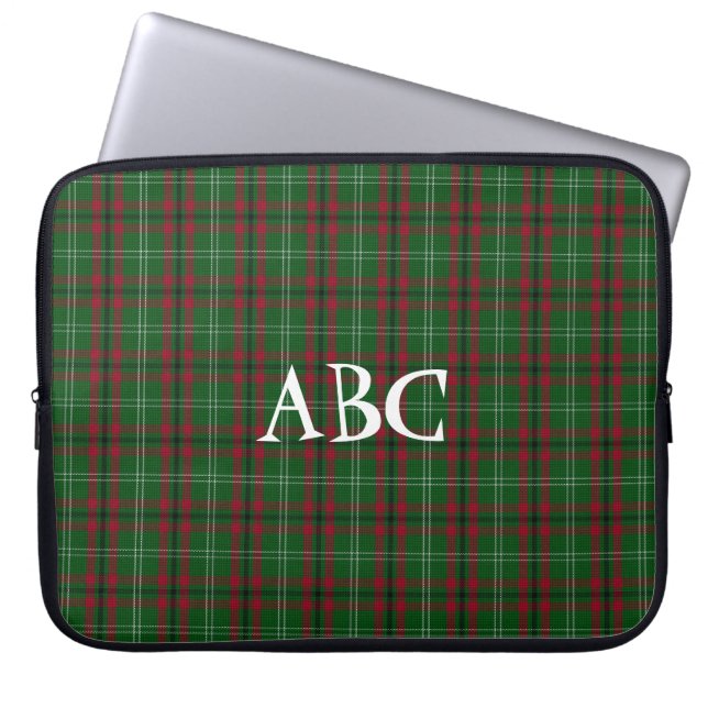 Rood en groen Tartan Laptop Bag Sleeve (Voorkant)