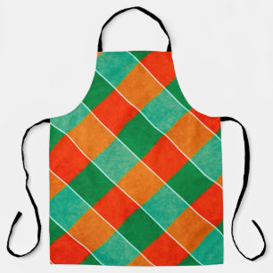 Rood- en groen tartan-patroon schort