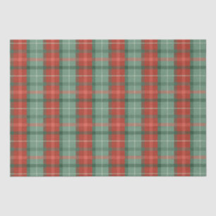 Rood en groen tartan patroon tissuepapier