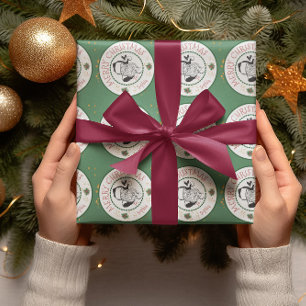 Rood en Groen van de Kerstman Persoonlijke Kerst W Cadeaupapier