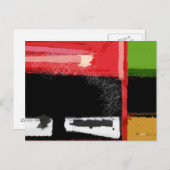 Rood en groen vierkant briefkaart (Voorkant / Achterkant)