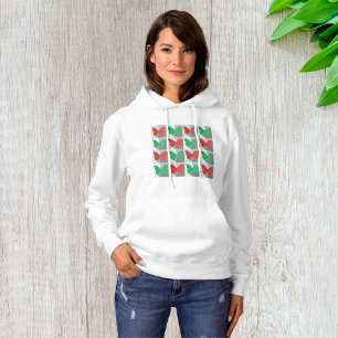Rood en groen vlinderpatroon hoodie
