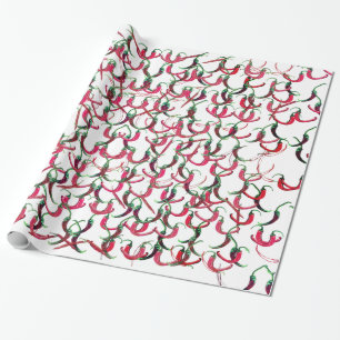 Rood en groen warm paprika inpakpapier