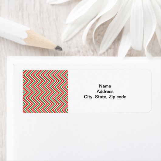 Rood en groen Zig-Zag Etiket (Insitu)