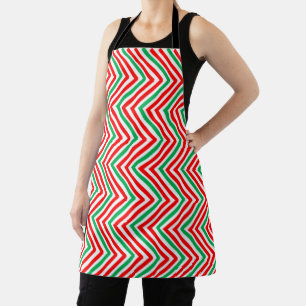 Rood en groen Zig-Zag Schort