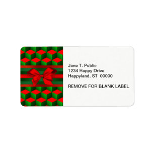 Rood- en Groene 3D-blikjes met kerstmis Etiket