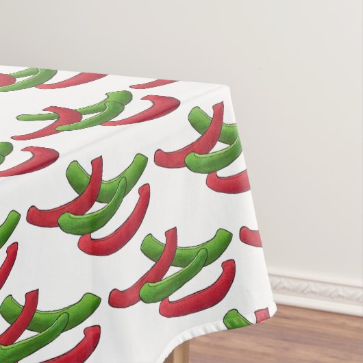Rood- en Groene Bell Pepper Slices Pizza Topping V Tafelkleed (Voorbeeld)