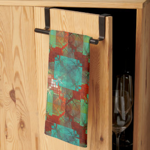 Rood- en Groene Chromatische Fusion Tea Towel Theedoek