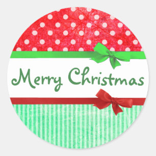 Rood- en Groene kerstbodes Ronde Sticker