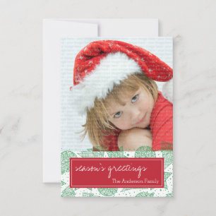 Rood- en Groene kerstfeestdag — Fotokaart Kaart