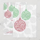 Rood- en Groene kerstfeestdagen Kaart (Voorkant / Achterkant)