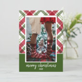 Rood- en groene kerstkaart (Staand voorkant)