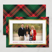 Rood- en groene kerstkaart kaart (Voorkant / Achterkant)