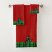 Rood- en Groene kerstspelset en Holly Towel Set Bad Handdoek (Insitu)