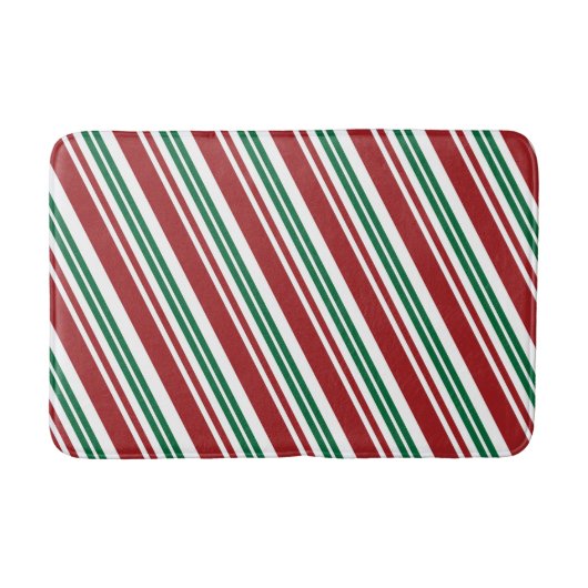 Rood- en Groene Peppermint Stripe Badmat (Voorkant)