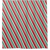 Rood- en Groene Peppermint Stripe Douchegordijn (Voorkant)