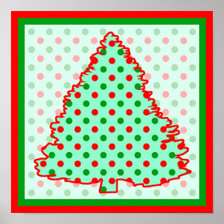 Rood- en groene pokadots poster