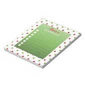 Rood- en Groene Polka Dot Personalized Shopping Li Notitieblok (Gedraaid)