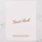  rood en ivoor bruiloft gastenboek teken (Voorkant)