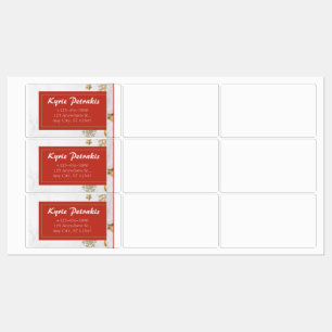 Rood en Kerstmis Achtergrond Adres Label