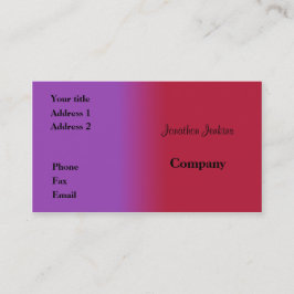 Rood en lila visitekaartje