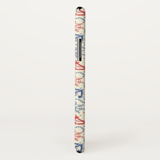 Rood- en marineachtergrond met anker Case-Mate iPhone case (Achterkant / rechts)