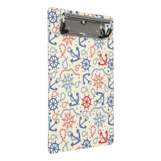 Rood- en marineachtergrond met anker mini klembord (Schuin)