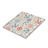 Rood- en marineachtergrond met anker tegeltje (Zijkant)