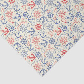 Rood- en marineachtergrond met anker tissuepapier (Detail)